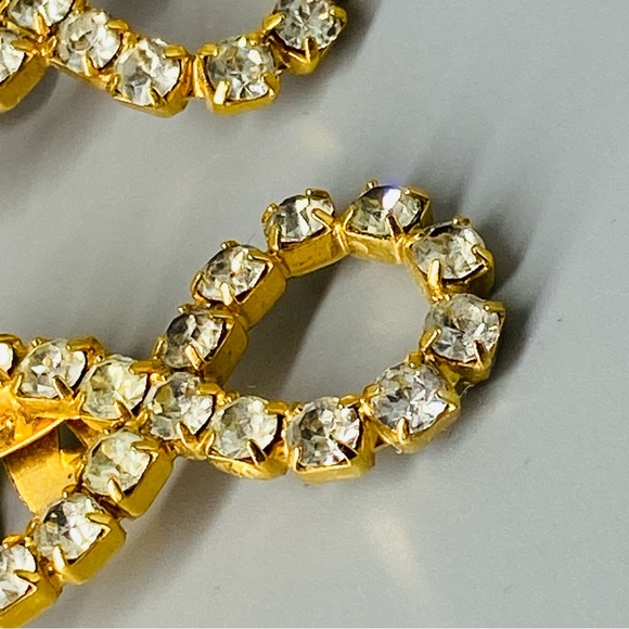 Vintage Rhinestone Shoe Clips Clear Prong Set Crystals - Picture 6 of 11